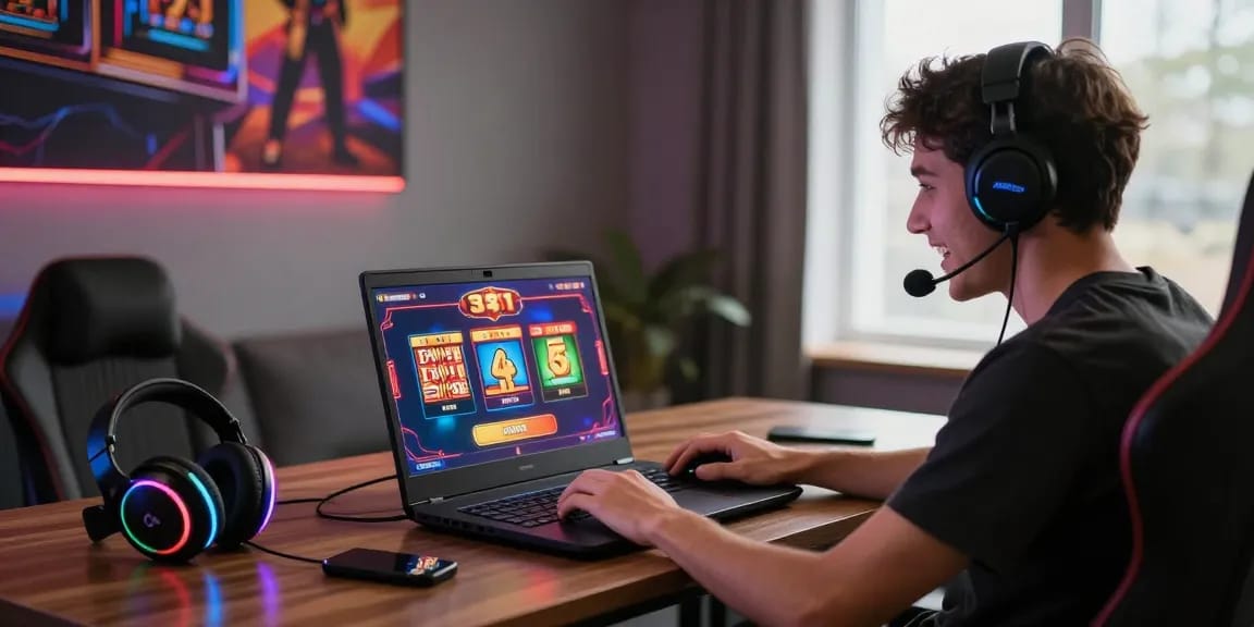 Pengalaman slot88 di platform kasino online dengan pemain terlibat dan jackpot terlihat di layar.